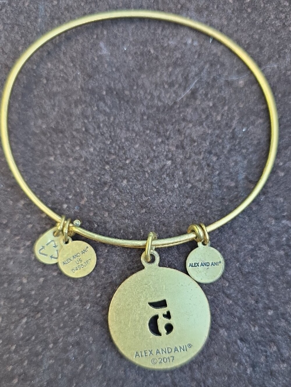 Alex and Ani Gold-Tone wire bangle Charm Bracelet Set of 5 - Picture 7 of 11